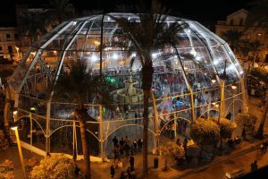 El carnaval 2019 volverá a tener una gran carpa transparente en la Plaza de España