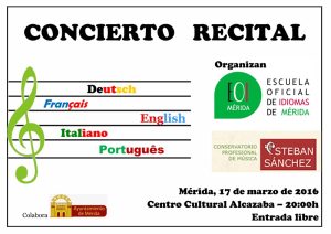 Concierto-recital de la Escuela de Idiomas y el Conservatorio en el Día de la EOI