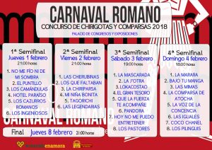 Elegidos los presidentes del jurado del Concurso de Chirigotas y Comparsas del Carnaval Romano