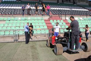 El domingo finalizará la colocación del nuevo césped en el Estadio Romano