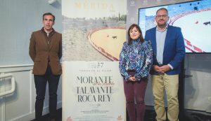 Mérida recupera los festejos taurinos de la mano del empresario José Luis Pereda que ha programado el 27 de abril la lidia de toros de El Pilar a cargo de Morante de la Puebla, Talavante y Roca Rey y una Clase Práctica de la Escuela Taurina de Diputación el día 28