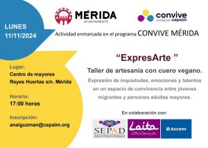 Los Centros de Mayores “Reyes Huertas” y “El Calvario” celebrarán la próxima semana un taller de artesanía dentro del programa “Convive Mérida”