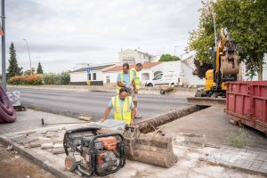 Mérida refuerza la seguridad peatonal con la instalación de dos nuevos pasos y semáforos en la avenida Reina Sofía