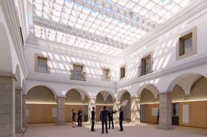 Mérida avanza en la creación de un nuevo cinturón cultural y social con la remodelación del antiguo Palacio de Justicia, del entorno de la Escuela Oficial de Idiomas y una reforma de la plaza del Conservatorio